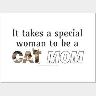 It takes a special woman to be a cat mom - Somali abyssinian cat long hair cross oil painting word art Posters and Art